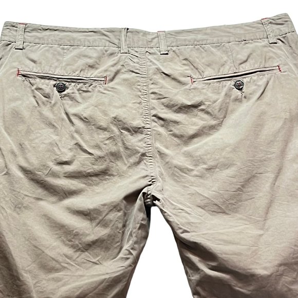 Brugi Short Mens XL Khaki Beige Casual Chino Flat Front Mid Thigh Length - Picture 3 of 12